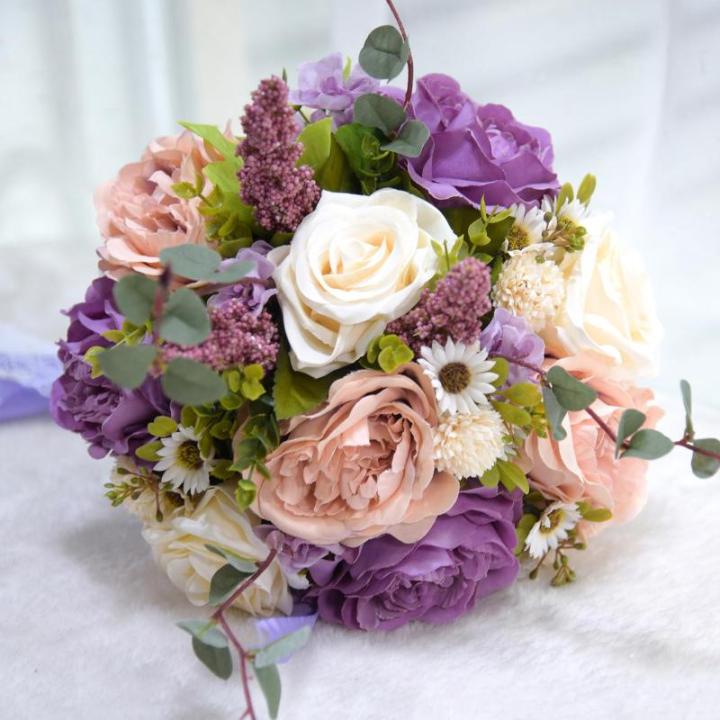 Europäischer künstlicher Rosenblumenstrauß, Simulation koreanischer Hochzeitsstrauß für Valentinstag, Hochzeit, Brautfotografie