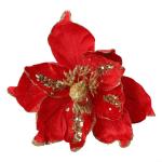 Glitzernder Weihnachtsstern, Weihnachtsbaumschmuck, hängende Dekoration für Weihnachtsbaum, Hochzeit, Party, Kranz, Dekoration (rot)