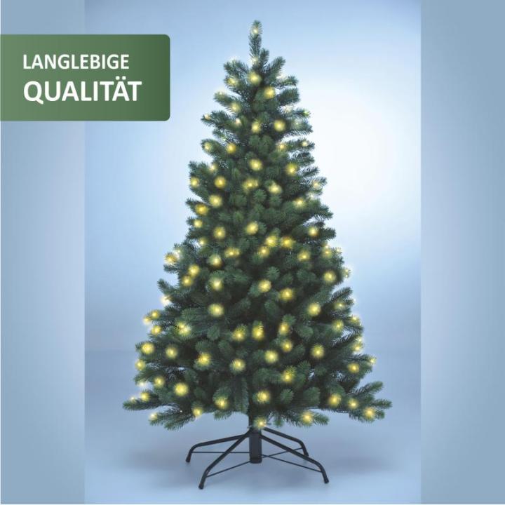 Premium kerstboom 150 cm, helder licht, kunstkerstboom, met 166 leds, nepboom, PE-kerstboom