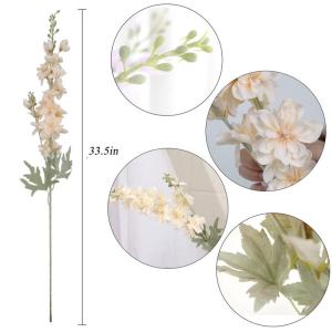 Roze Delphinium , 6 stuks 33,5 inch kunstmatige ridderspoor bloem, nepbloemen zijden bloemen met stengels echte look, nepbloemen Flores Artificiales para Decoracion (roze)