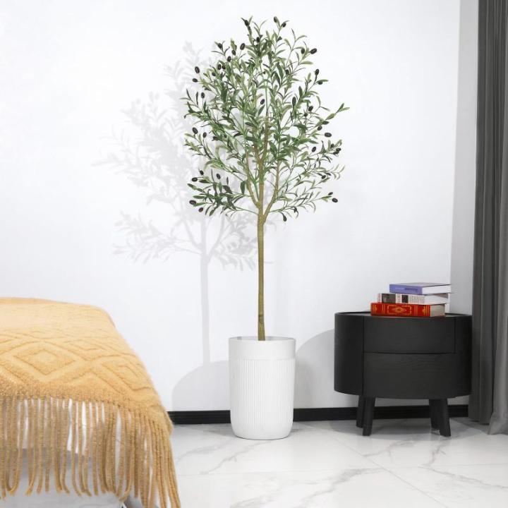 Kunstolijfboom, 150 cm, grote olijfboomplant, nep plastic planten in pot, kunstboom voor woonkamer, slaapkamer, kantoor, decoratie, tuin