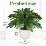 Kunstplant klein, 28 cm philodendron plant kunstplant met pot, als een echte nepplant voor badkamer, woonkamer, slaapkamer, tafeldecoratie