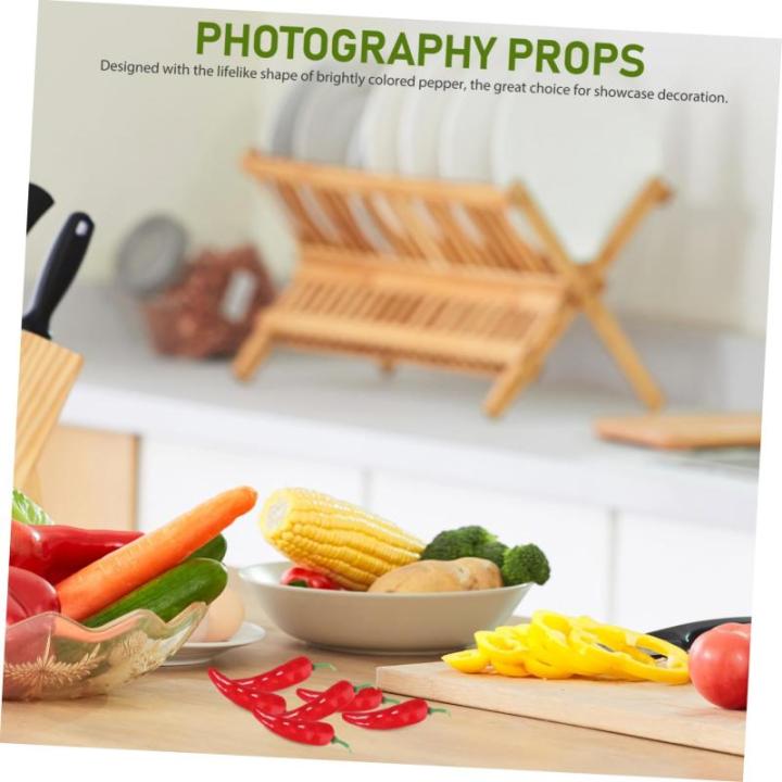 20 Stück Simulation Paprika Modell Gemüse Dekorationen Für Shop Simulation Paprika Falsche Chili Künstliche Paprika Spielzeug Requisite Simuliertes Chili Fake Chili Foto Requis