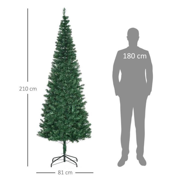 kerstboom met metalen standaard 631 takpunten groen Ø 81 x 210 h cm