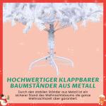 Kunstkerstboom in winterlook, onberispelijke witte naaldjurk, kunstkerstboom met 500 buigbare pvc-punten en metalen standaard, opvouwbare dennenboom voor eenvoudige montage, hoogte