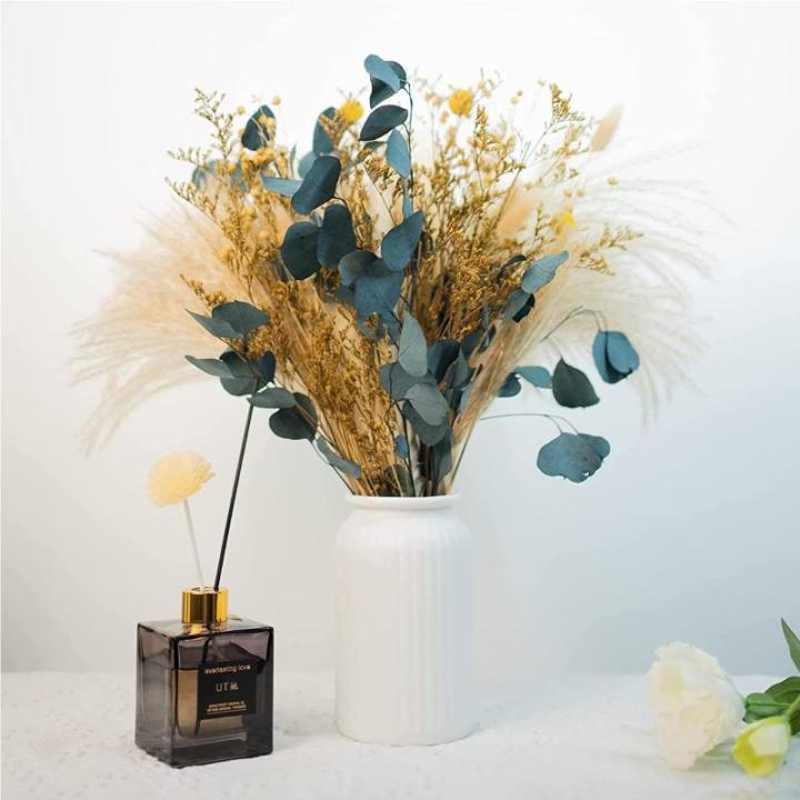 Gedroogde pampasdecoratie, gedroogde bloemen, natuurlijk, doe-het-zelf, droogbloemen, boeket, ideaal voor boho, woonkamer, bruiloft, slaapkamer en vazen (LZGSGO-0106)