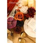 Halloween Künstliche Blumen Schwarze Blumen Mix Seidenblumen Gefälschte Rosen mit Stielen für DIY Hochzeit Brautsträuße Babyparty Blumenarrangement Tischdekoration Heimdekorat