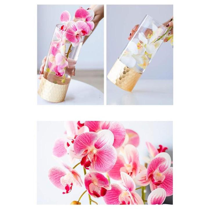 Kunstblumen Künstliche Orchideen-Dekoration – künstliche Topf-Mittelstücke, Elegante Orchideen-Blumen, Garten, Balkon, Hausdekoration für jeden Anlass