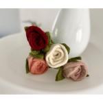 Handvilten rozen - van vilt (per stuk) - vilten roos - vilten bloemen - handgemaakt - Fair Trade (rosé (1 stuk))