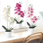 Set van 3 orchidee kunstbloemen in pot (38 cm) wit roze zijden bloemen kunstorchidee Phalaenopsis kunstplant kunstbloemen als echte decoratieve bloem voor tafel wooncultuur kantoor