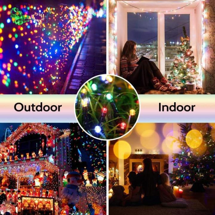 Kerstboomverlichting Meerkleurig, 20M 200 LED Lichtsnoer, Waterdicht Lichtketting, Kerstlichtsnoer, voor en buiten, 8 verlichtingsmodi, Timerfuncties, Decoratie Kerstmis