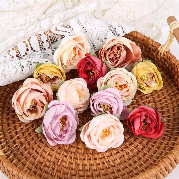 Kunstmatige Zijde Rose Heads Home Decor DIY Bloem Muur Bruiloft Kamer Tuin Decoratie Plakboek Accessoires Decoraci (A, Maat