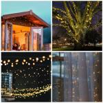 Lichtsnoer van 10 m, 150 leds, voor binnen en buiten, 31 V, kerstverlichting met 8 modi en geheugenfunctie, warmwit