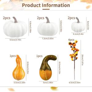 110-delige herfstpompoendecoratieset, kunstpompoenen, esdoornbladeren, dennenappels, eikels, bessen, decoratie voor thuis, herfst, Thanksgiving, Halloween, tafeldecoratie voor herf