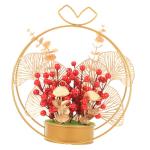Künstlicher Blumenkorb Hochzeitsgeschenke Hochzeitsblumenarrangement Christbaumschmuck Für Paare Wohnakzente Dekor Hochzeitsverzierung Aus Roten Beeren Paargeschenk Eisen