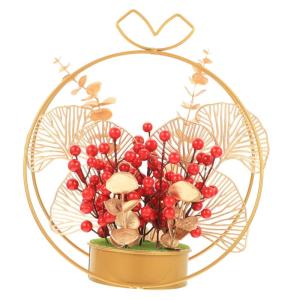 Künstlicher Blumenkorb Hochzeitsgeschenke Hochzeitsblumenarrangement Christbaumschmuck Für Paare Wohnakzente Dekor Hochzeitsverzierung Aus Roten Beeren Paargeschenk Eisen