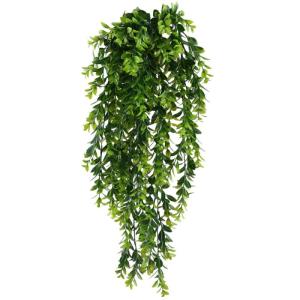 Mihunon Kunstmatige hangplanten, 2 stuks, kunststof planten, hangend, kunsthangplanten, lang, groene planten, voor binnen en buiten, thuis, op kantoor, balkon, tuindecoratie