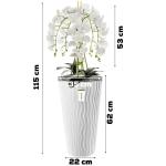 Künstliche Orchidee Kaskaden Blumenstrauß Creme und Rosa im Topf Weiß H 115 cm Heimbüro Dekoration, Kunstpflanze Orchidee, Kunstblume, Künstliche Orchidee im Topf