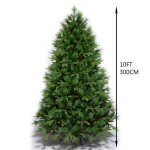 Unbeleuchtete, aufklappbare Premium-Weihnachtsbäume aus Fichte, Metallständer, aufklappbare Zweige, einfache Montage for Zuhause, Büro, Party(10FT)