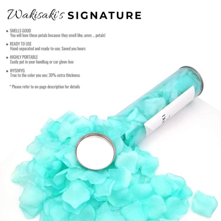 (Getrennt, Desodoriert) Künstliche gefälschte Rosenblätter für Romantische Nacht, Hochzeit, Event, Party, Dekoration, in Loser Schüttung (1000 Stücke, Aqua)