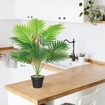 Areca , grote kunstpalm, 68 cm hoog, 12 takken in pot, kunstplant, tropische Hawaï, groen, kunstplant, Real Touch, planten, kunstbloemen, decoratie, kantoorplant, grote groene