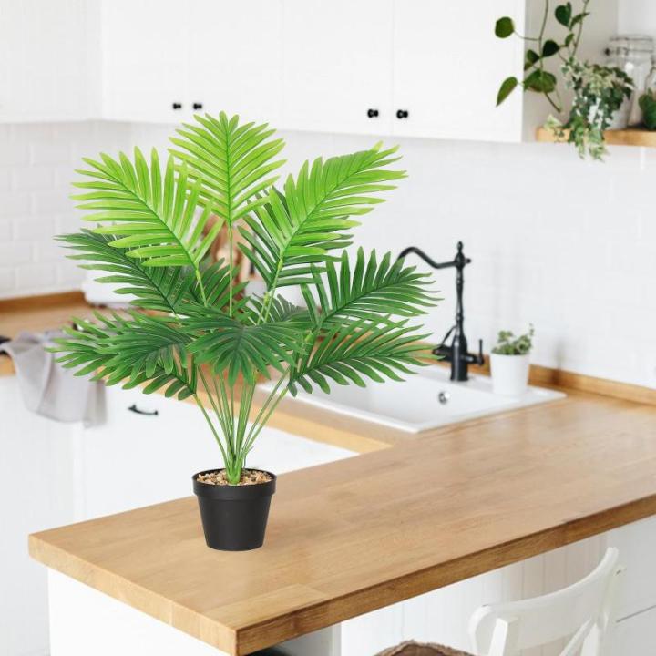 Areca , grote kunstpalm, 68 cm hoog, 12 takken in pot, kunstplant, tropische Hawaï, groen, kunstplant, Real Touch, planten, kunstbloemen, decoratie, kantoorplant, grote groene