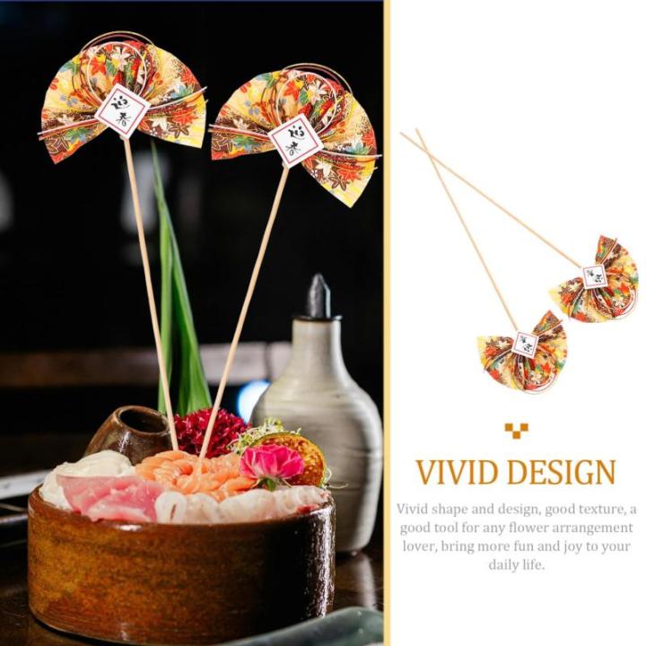 2St Blumenstab Blumenarrangement spaß guci geschke verkleidung Cupcake-Kuchen-Picks Sushi-Arrangement-Sticks Blumenornamente dekorative Blumenpflücker DIY-Deko- Plastik Golden