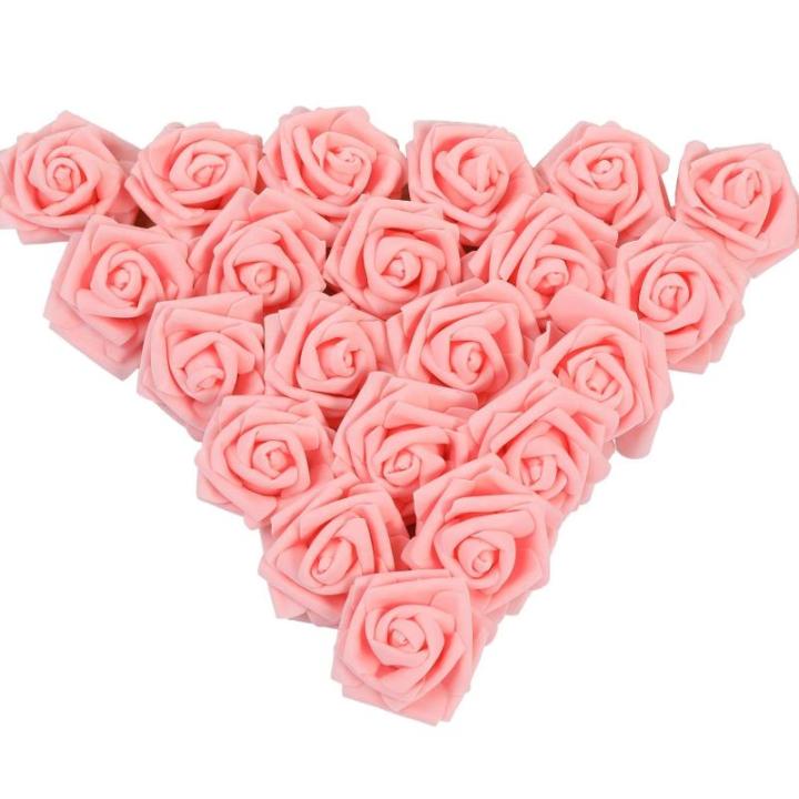Kunstrozen, kunstrozen, schuim, rozen, bloemen, hoofd voor doe-het-zelf, bruiloft, bruid, boeketten, tafellay-outs, feest, thuis, decoraties (roze)