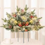 Weihnachts-Pflanzgefäß-Dekorationen, Weihnachts-Pflanzgefäß, Dekoration, Grün, künstliche Tannenbäume mit Stativpfahl, Weihnachts-Veranda-Dekoration, Stil C One