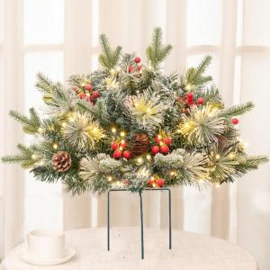 Weihnachts-Pflanzgefäß-Dekorationen, Weihnachts-Pflanzgefäß, Dekoration, Grün, künstliche Tannenbäume mit Stativpfahl, Weihnachts-Veranda-Dekoration, Stil C One