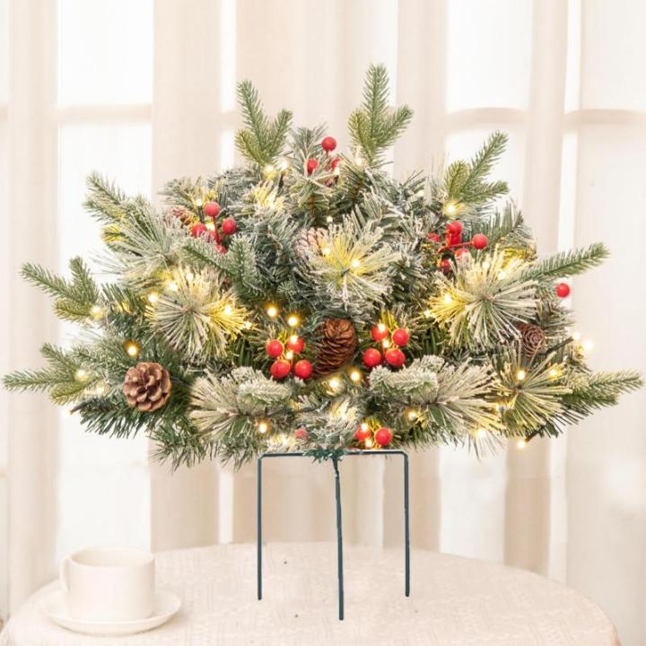 Weihnachts-Pflanzgefäß-Dekorationen, Weihnachts-Pflanzgefäß, Dekoration, Grün, künstliche Tannenbäume mit Stativpfahl, Weihnachts-Veranda-Dekoration, Stil C One