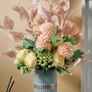 Kunstblumen Künstliche Blumen, Moderne Blumenstrauß-Dekoration, Hortensie, Eukalyptus, künstliches Blumenarrangement, künstlicher Bonsai für Wohnzimmer für jeden Anlass