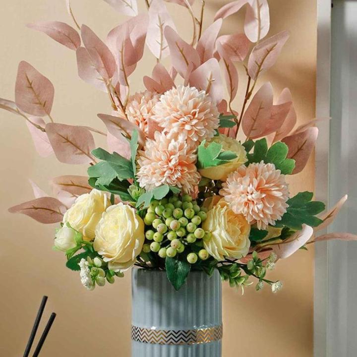Kunstblumen Künstliche Blumen, Moderne Blumenstrauß-Dekoration, Hortensie, Eukalyptus, künstliches Blumenarrangement, künstlicher Bonsai für Wohnzimmer für jeden Anlass