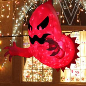 Opblaasbare Halloween-spook, opblaasbare griezelige vliegende geest, opblaasbare geest hangt aan het raam met ledlicht en luchtventilator, Halloween-spoken, outdoor decoraties
