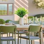 6 stuks , 40 cm, gras, kunststof planten, binnen en buiten, uv-bestendig, groen kunstgras voor thuis, raam, tuin, terras, pad, veranda, decoratie