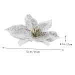 12St Doppelschicht kleine Weihnachtsblume DIY weihnachtshandwerk Christbaumschmuck Ornamente weihnachtsdeko künstliche blüten Weihnachtsbaum Party-Requisiten Plastik Silver
