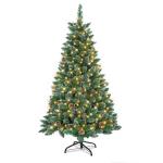Künstlicher Weihnachtsbaum mit Beleuchtung, Tannenbaum Künstlich, PVC Christbaum mit Wasserdichten Lichtern für Weihnachten Dekoration (150 cm)