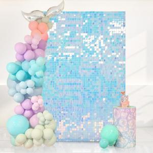Glitzernder Wandhintergrund – 18 Packungen bunte Pailletten, Hintergrund für Geburtstag, Brautparty, Jahrestag, Party, Dekoration, 30 x 30 cm, Regenbogen