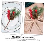 15 stuks kunstmatige dennenappels rode bessenstelen rode bessenplukkers kerstboom bessenstelen spray voor kunstmatige dennentakken, dennenappels, takken, kransen, dennenstam, schui