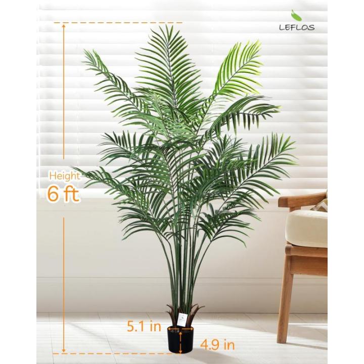 180cm künstliche Dypsis Lutescens Palme, Pflanze nur für den Innenbereich mit 18 abnehmbaren Stämmen, deko für Büro, Laden, Wohnung und Party