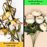 20 stuks , , namaakmini-bloemen van zijde, voor woondecoratie, bruiloften (wit)