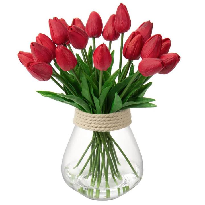 10 stuks kunstbloemen, kunstbloemen, tulp, kunstbloemen, tulp, bloemenboeket, latex, bloemen, zijde, tulp, real-touch, voor thuis, feest, bruiloftsboeket, tuindecoratie