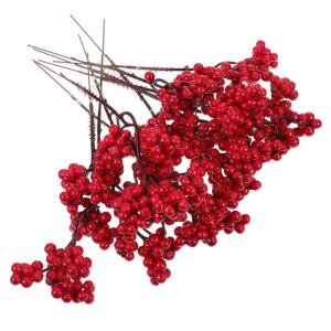 10St künstliche Beeren Beerenstrauch künstlich Weihnachten Christbaumschmuck weihnachtsdeko künstliche blüten basteln Weihnachtsbaum künstlich Simulation Beerenschmuck Plastik