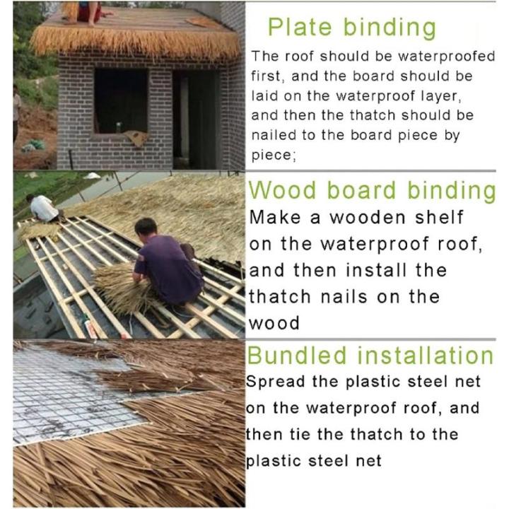 Simulation Thatch Tile Plastic Natural Wild Fake Straw Artificial Fake Thatch Straw Dekoration Bauernhaus Traufe Stroh Pe Flame Retardant Plastic (Farbe: Farbe 1,Größe: 0,5 x 2 m