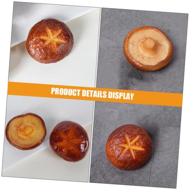 3 Stück Simuliertes Pilzmodell Desktop Fake Pilz Realistischer Shiitake Pilz Künstlicher Pilz Kleiner Pilz Dekor Mini Pilz Dekor Gefälschte Lebensmittel Kleine Foto