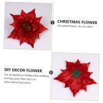 14 STK Künstliche Blumen Strauß Kleine Weihnachtsdeko Christbaumschmuck Weihnachtsstern Gefälschter Weihnachtsstern Blumengirlande Mini-weihnachtsschmuck Mini-Kranz Gold Sport R