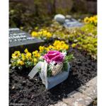 Kunstrozenbloemen met steel als kunstmatige decoratieve rozen van was, 10 roze rozenblaadjes als echt voor bloemstukken, bloemendecoratie, waxrozen als kunstrozen, begraafplaats, g