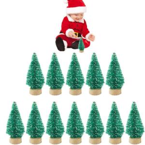 12 Weihnachtsbaum Deko Künstliche Mini-Weihnachtsbäume Aus Sisal,Miniatur Tannenbaum Baum Für Handwerk, Dekoration, Tischdekoration Miniatur Tannenbaum