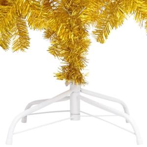 Künstlicher Weihnachtsbaum Beleuchtung & Kugeln Gold 150 cm PET, Tannenbaum Künstlich, Christmas Tree, Tannenbaum Deko, Weihnachtsbäume, Christbaum - 3077604