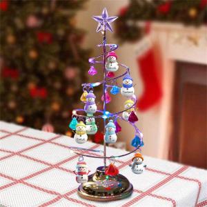 Gepersonaliseerde Sneeuwpop Kerstboom Familienaam Metalen Kerstboom Sneeuwpop Familie Kristal Boom Verjaardag Kerstdecoratie Geschenken, Stijl 8